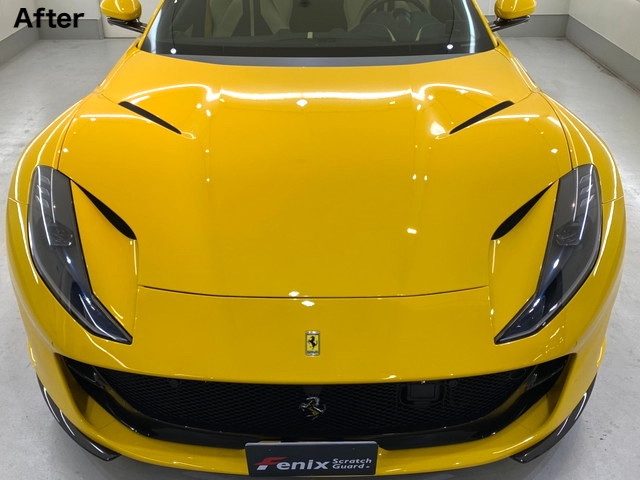 フェラーリ812のフロント一式にクリア施工した事例