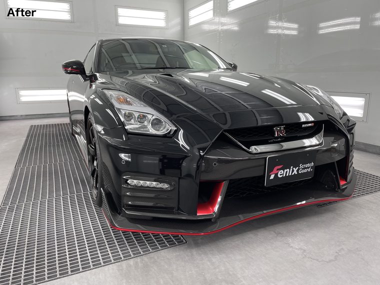NISSAN GT-Rのフロントとリアディフューザーにクリア施工した事例